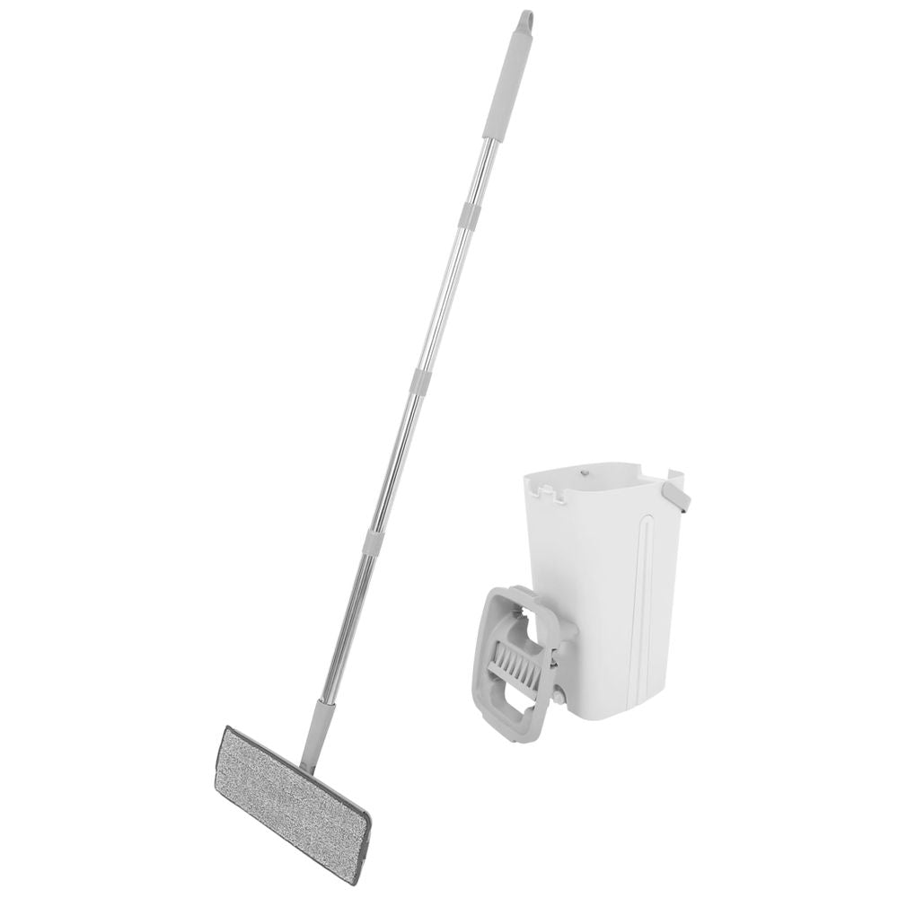 Baby & Kids flat mop system with bucket for cleaning tile and wood floors, designed for kid-friendly home environments.