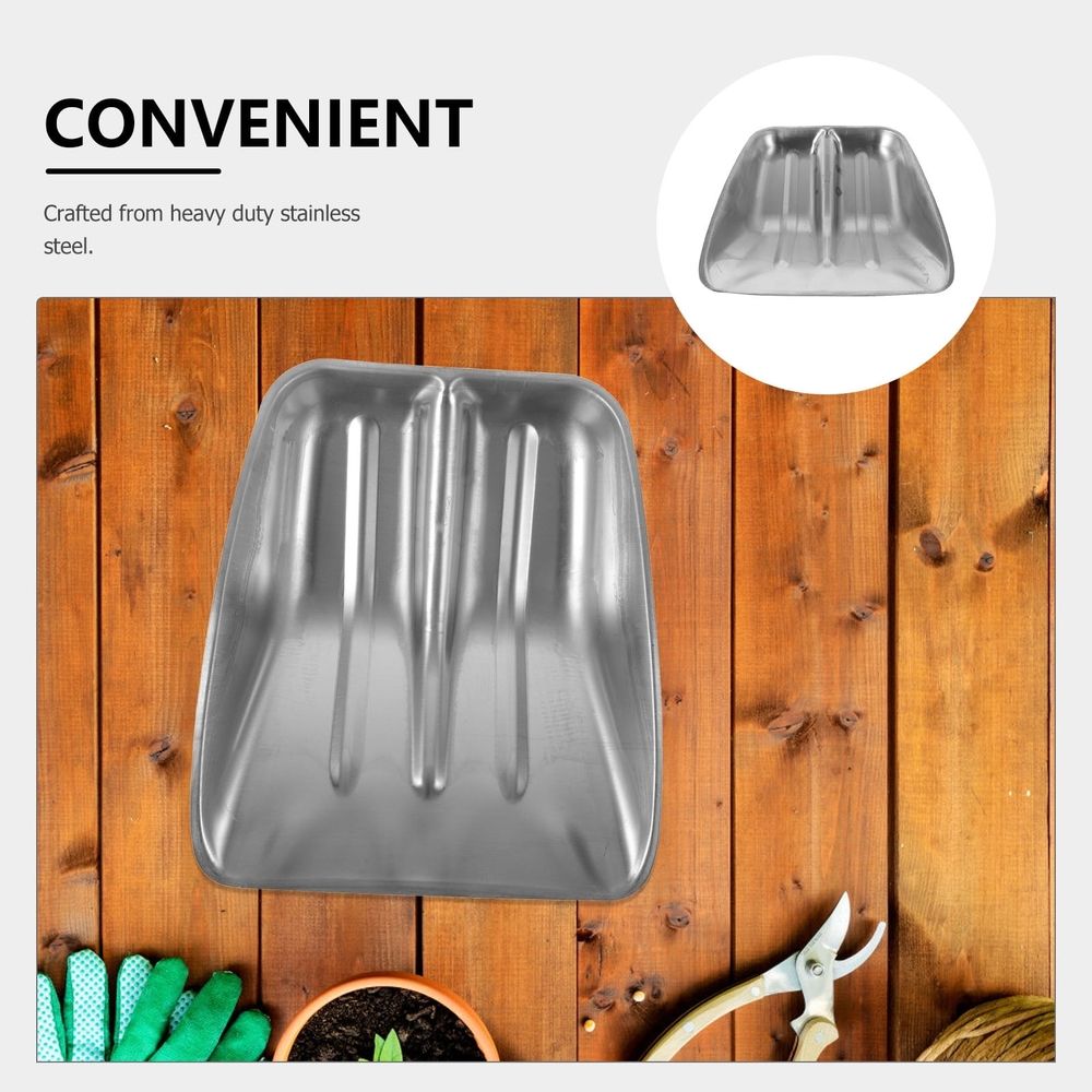Stainless steel shovel head replacement by Everything Baby, designed for snow and garden outdoor play and cleanup.