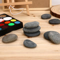 Set of 9 grey flat stones for painting, craft projects, and garden landscaping, suitable for kids' art and creative activities.