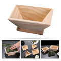 Square rice mold made of synthetic material for kids' pretend play, perfect for family cooking activities.