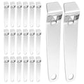 Twenty stainless steel vial bottle openers in silver for nurses, portable baby health and grooming accessories.