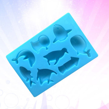 Silicone Ice Cube Mould Blue Sea Animal Design for Baking and DIY Use