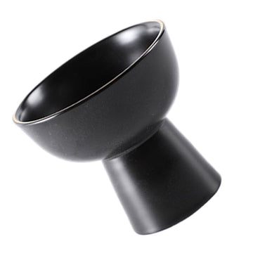 Black ceramic dessert bowl with smooth rim, Japanese style, elegant tableware for serving sweets, by Everything Baby.