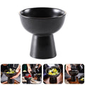 Japanese style black ceramic dessert bowl with smooth rim, ideal for serving sweets, part of Everything Baby pretend play tableware.
