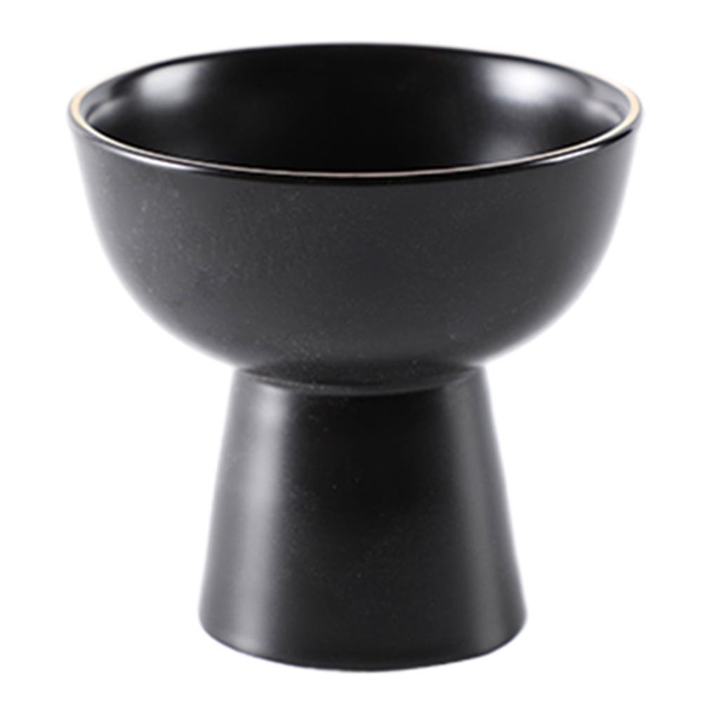 Black ceramic dessert bowl with smooth rim, elegant Japanese style tableware for serving sweets, by Everything Baby.