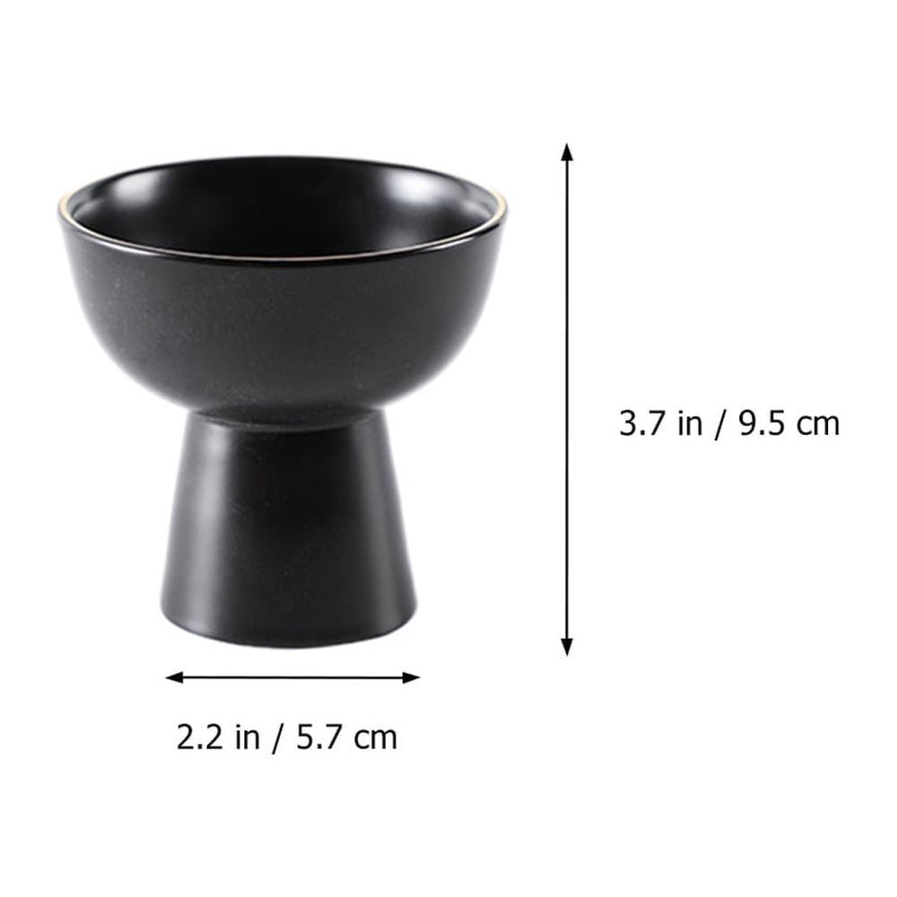 Japanese-style black ceramic dessert bowl with smooth rim, ideal for serving sweets, part of Everything Baby pretend play tableware.