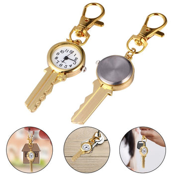 Key Shaped Pocket Watch with Clip for Kids and Students - Keychain Hanging Watch for Everyday Carry and Easy Use