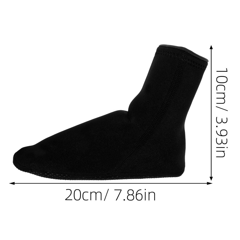 Black neoprene diving socks by Everything Baby, perfect fit, nonskid soles, suitable for kids' water activities, pair shown.