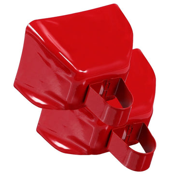 Set of 2 -Resistant Red Metal Cowbells for Sports Events, Outdoor Activities, and Home Decoration