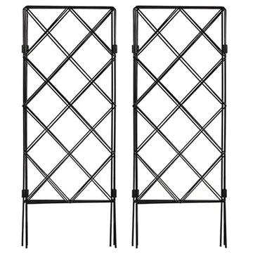 Durable Iron Garden Trellis Black Climbing Stand for Plants 2Pcs