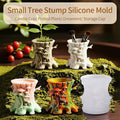 Silicone molds for resin, concrete, and clay including mushroom, tree stump, and flower pot shapes for DIY planters and candle holders