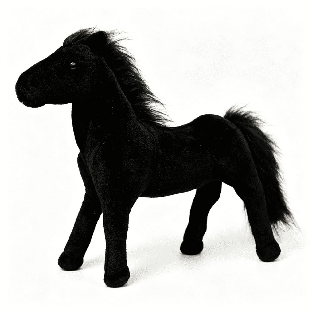 Realistic brown plush horse toy from Everything Baby, soft stuffed animal doll for kids' pretend play and home decor.