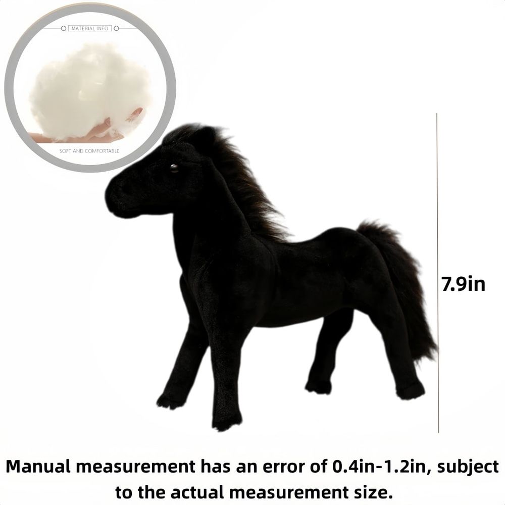 Soft brown plush horse toy from Everything Baby, realistic stuffed animal doll for kids' pretend play and home decor.
