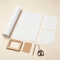 White watercolor and drawing paper roll mounted on easel for kids' art projects, ideal for watercolor sketching and painting.
