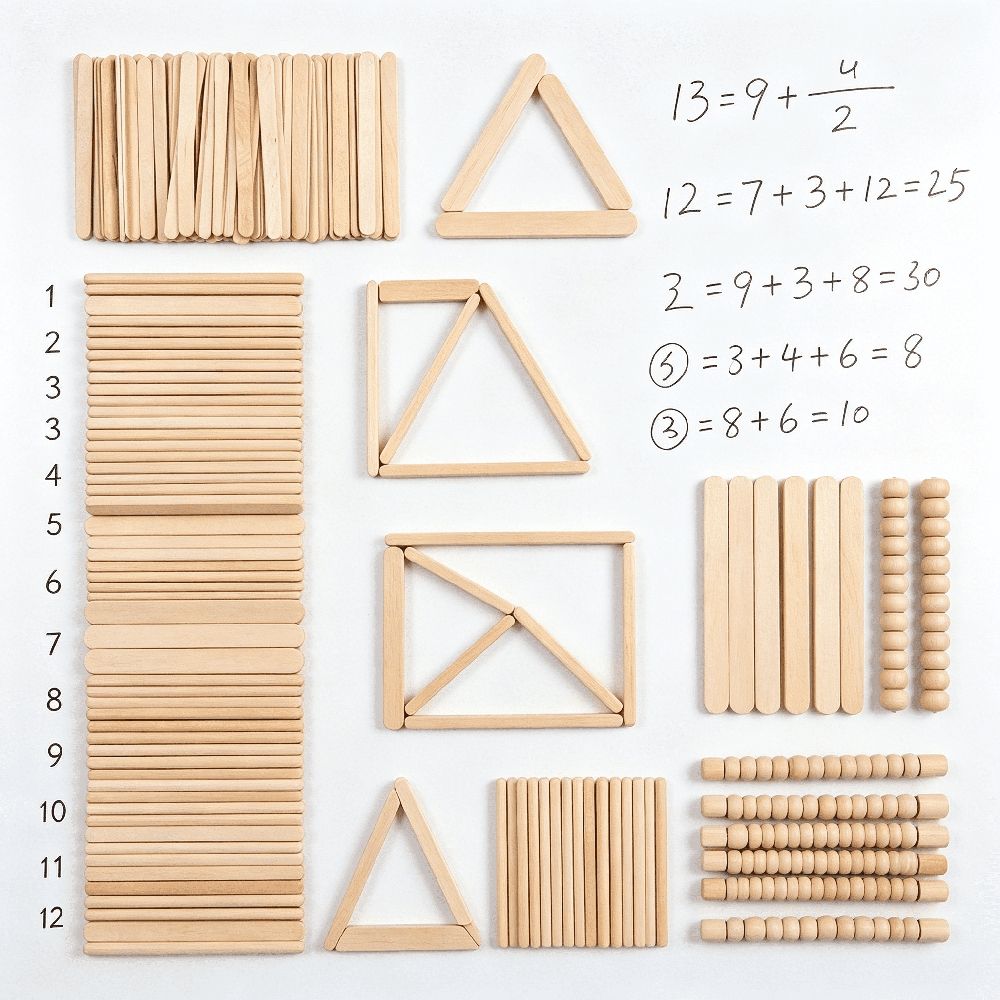 200-piece flat natural wood craft sticks, 4.5-inch popsicle sticks for children's craft and outdoor play activities.