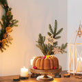 Durable scallop acacia wood cake stand by Everything Baby, pedestal display for cakes and cupcakes, ideal for special occasions and everyday use.