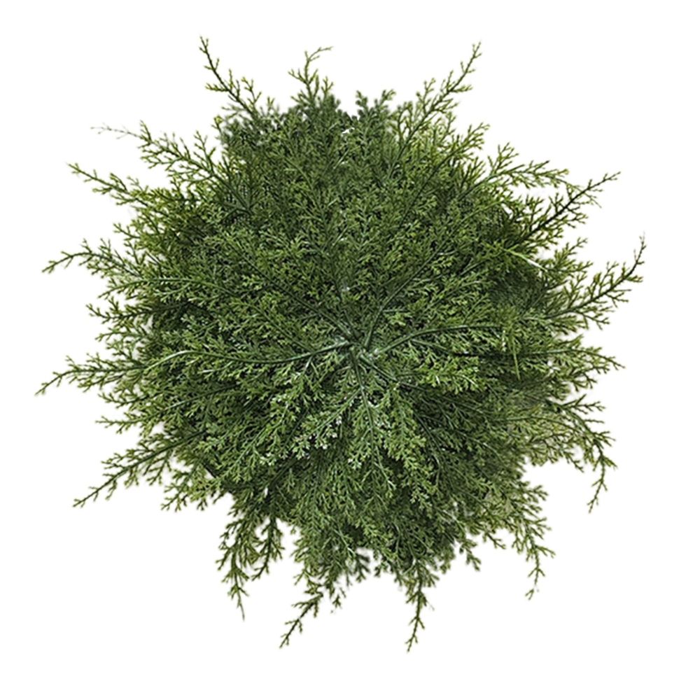 Faux cedar placemats with greenery design, 15-inch round holiday-themed table decor for festive gatherings and tabletop protection.