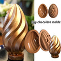 Two silicone Easter egg molds for chocolate and desserts, 3D half-sphere design, ideal for baking and Easter decorations.