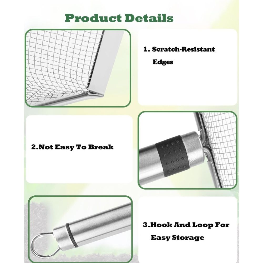 Compost sifter with handle and 2.8mm mesh for garden soil and dirt, portable gardening soil sieve from Everything Baby.