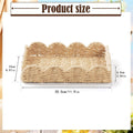 Woven water hyacinth decorative serving tray with scalloped edges, rattan accents, ideal for home decor and table centerpieces.