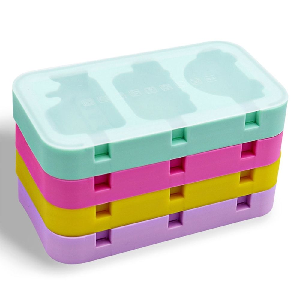 Dinosaur and car-shaped silicone ice tray with lids and sticks, reusable BPA-free mold for making ice pops, yogurt, or juice treats.