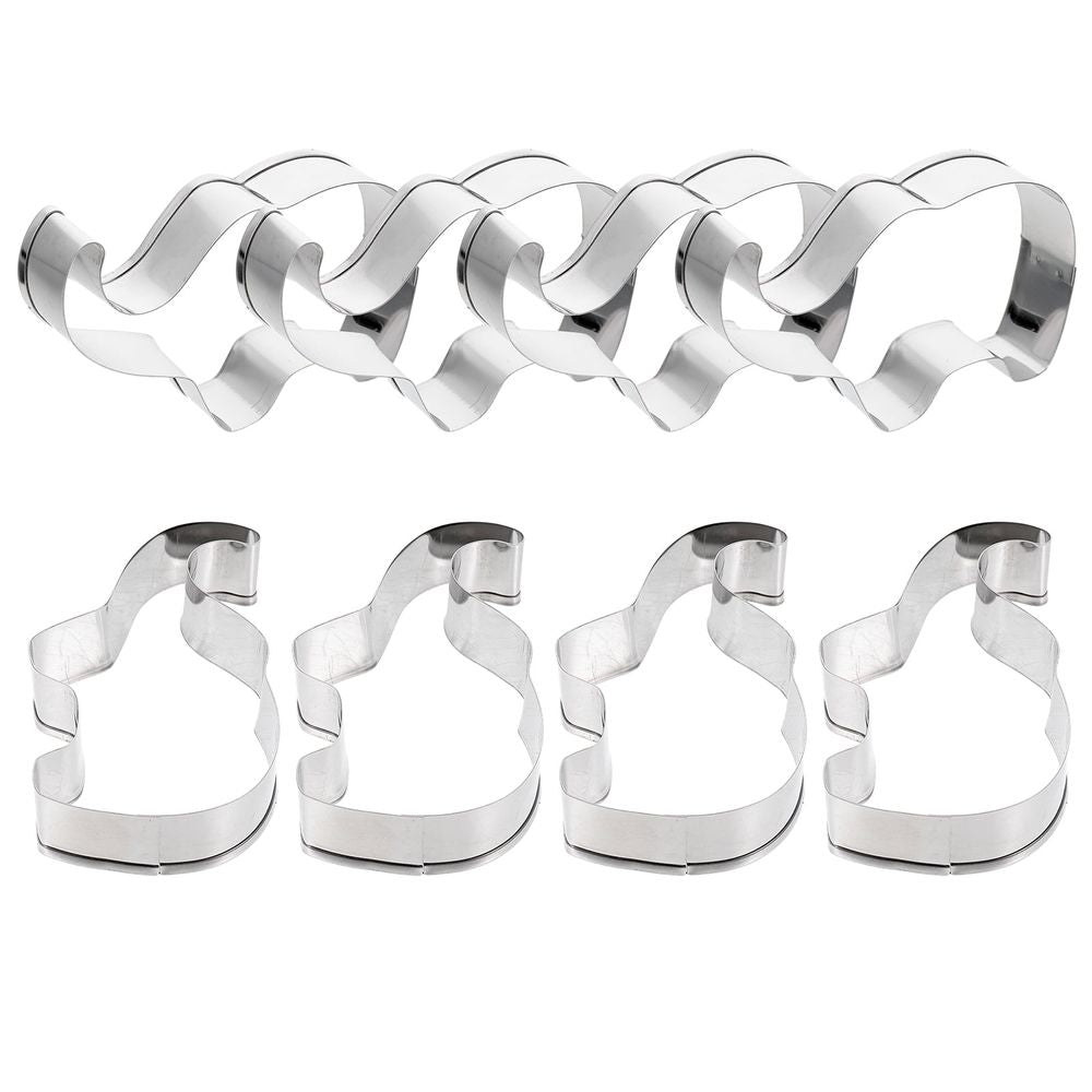 Stainless steel elephant-shaped cookie cutter by Everything Baby, ideal for baking and pretend play with kids.