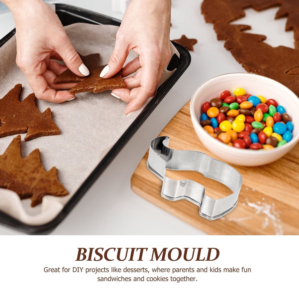 Stainless steel elephant-shaped cookie cutter from Everything Baby, ideal for making fun biscuits for kids and pretend play.