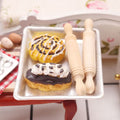 Set of 10 mini wooden rolling pins for dumpling making, tray decorating, and kids' toy set for fun and creative play.