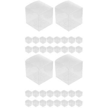 48 Pcs Clear PVC Mini Boxes for Party Favors, Candy, Small Bulk Packaging Bags for Events and Celebrations