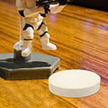 Set of 50 DIY wooden figure stands for miniature dolls, movable bases suitable for building toys and craft projects.