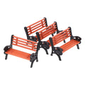 Set of 4 miniature dollhouse park benches by Everything Baby, realistic mini garden furniture for dollhouse outdoor play scenes.