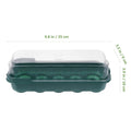 Green germination tray with transparent cover and moisture control for seed starting, designed for nursery and gardening.