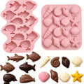 Two silicone mold sets with ocean animals, including shark and seashell designs, for baking, cake decorating, and DIY crafts.
