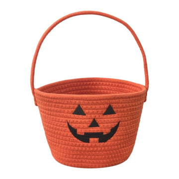 Halloween Basket for Kids, Trick or Treat Basket, Cute Pumpkin Candy Bucket, Small Baskets, Lantern Bags for Girls/Boys Gift Baskets Empty