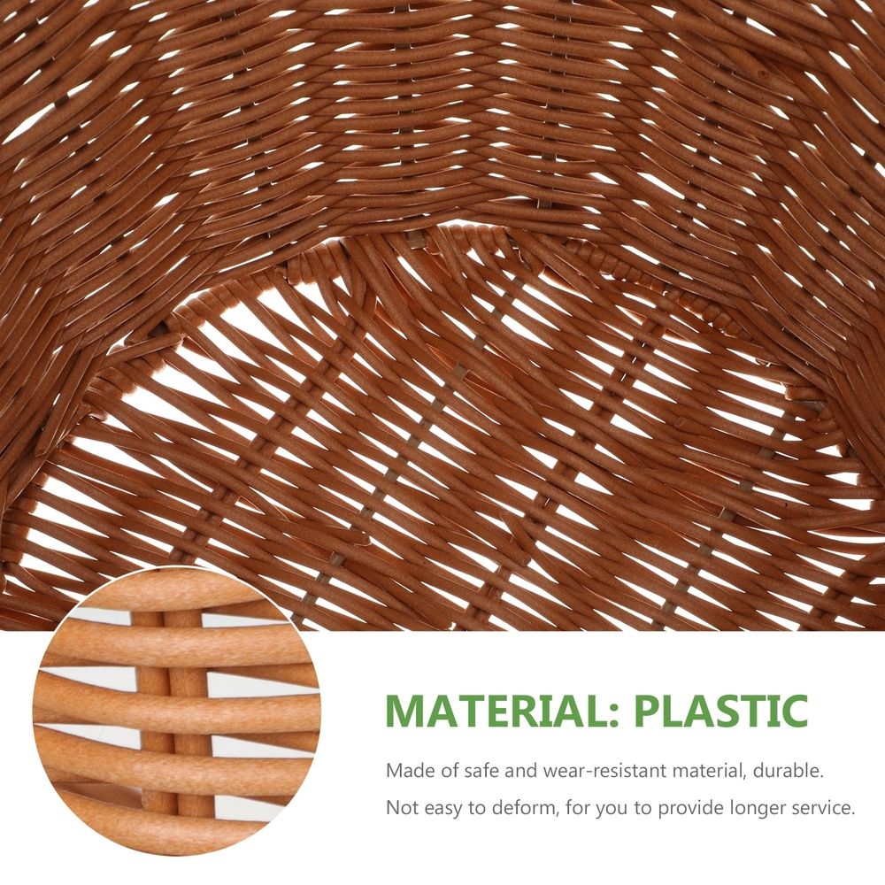 Woven rattan trash can with farmhouse style, household wastebasket for storage, measuring 11.42"x11.22"x7.87".