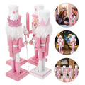 Set of four collectible wooden nutcracker puppets by Everything Baby, festive holiday decor for kids' play and display.
