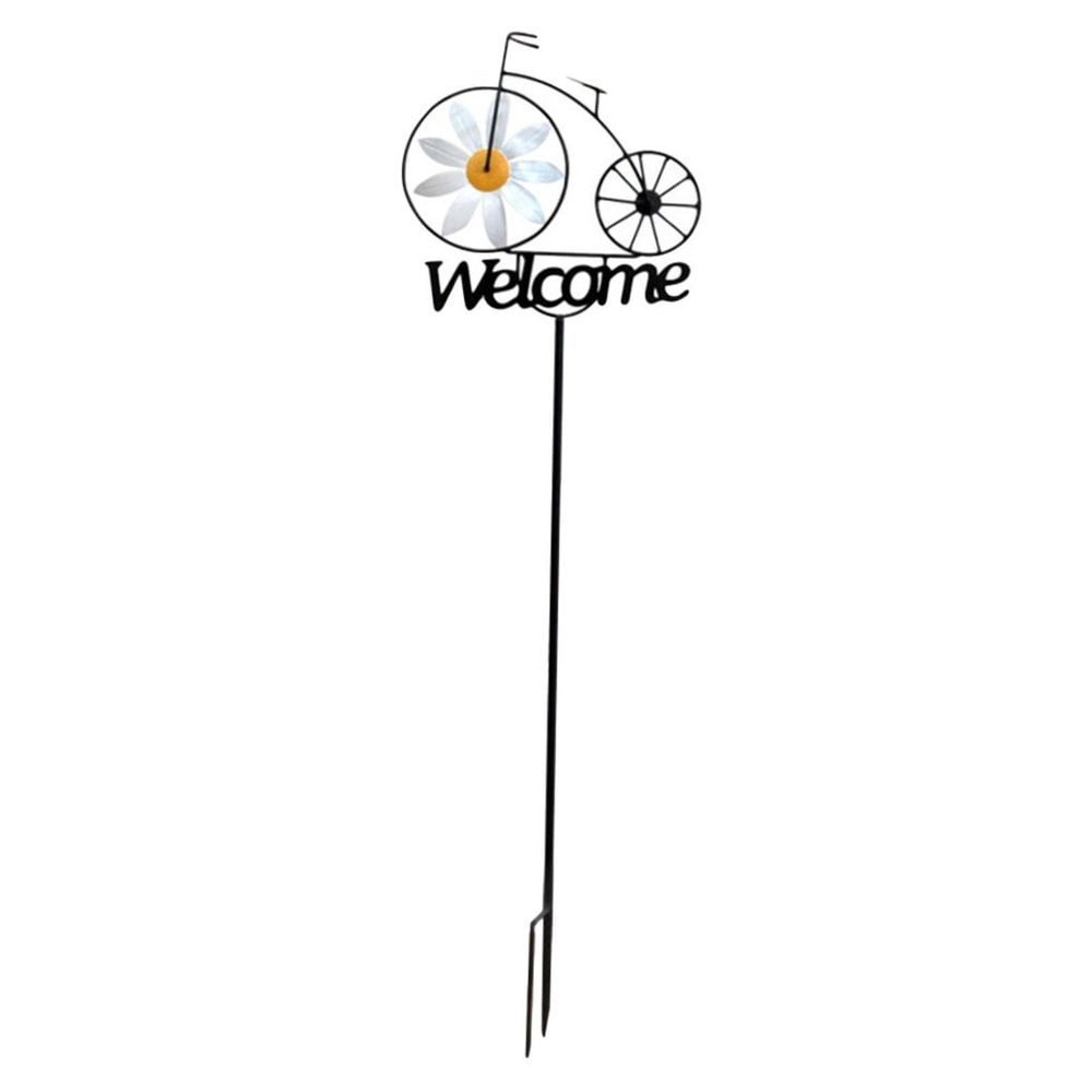 Colorful iron bike garden stake by Everything Baby, outdoor decorative toy for kids' garden or outdoor play areas.
