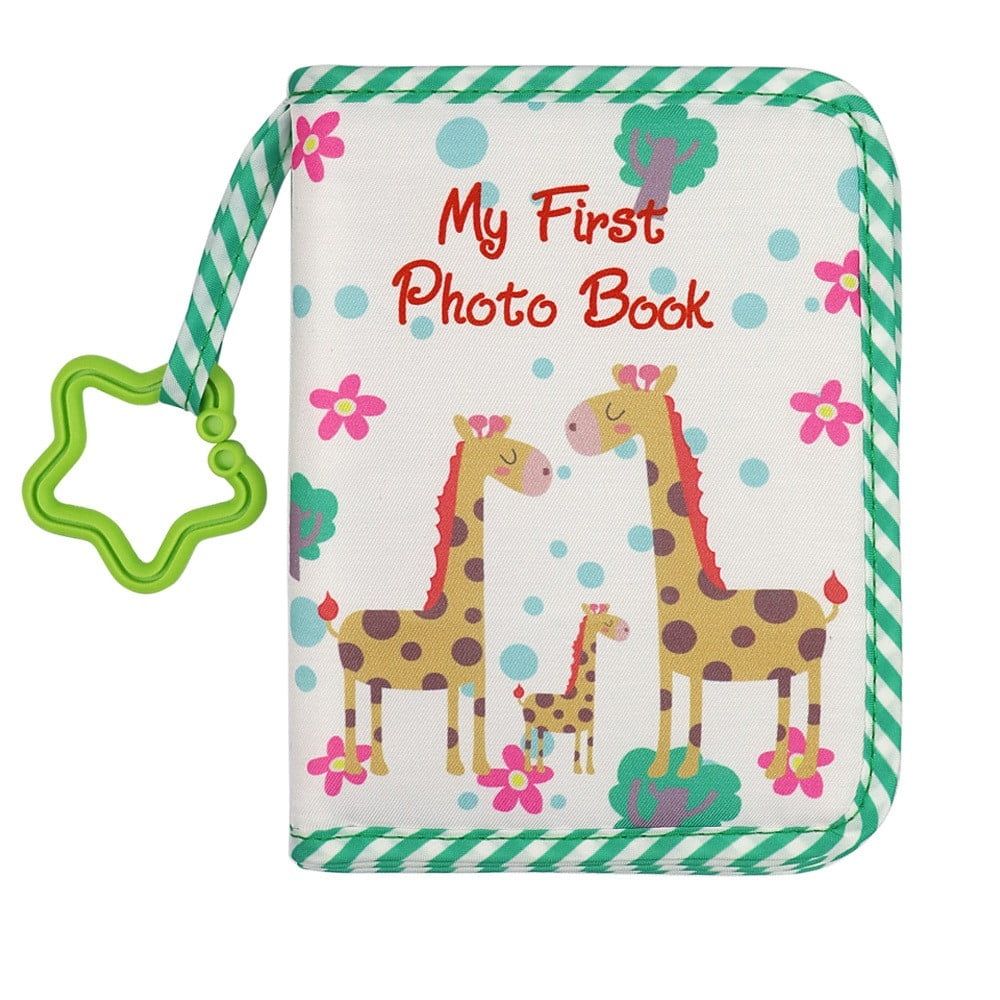 Soft cloth baby photo album by Everything Baby, holds first-year memories, perfect for newborn and toddler keepsakes.