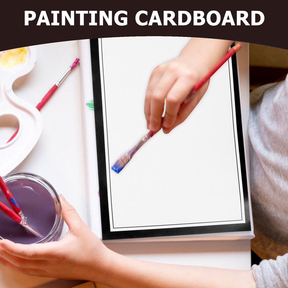 Black cardstock paper with smooth surface, ideal for painting and calligraphy, shown in a stack of 10 sheets from Everything Baby.