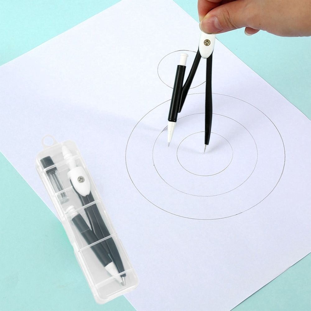 Compass for geometry with pencil lead, a drawing tool for kids' art and math projects, ideal for precise circle drawing.