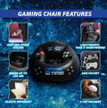 Inflatable gaming chair for kids and teens with cup holders and side pocket, ideal for gaming rooms and play areas.