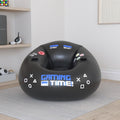Inflatable gaming chair for kids with cup holders and side pocket, perfect for gamer rooms and kids' play areas.
