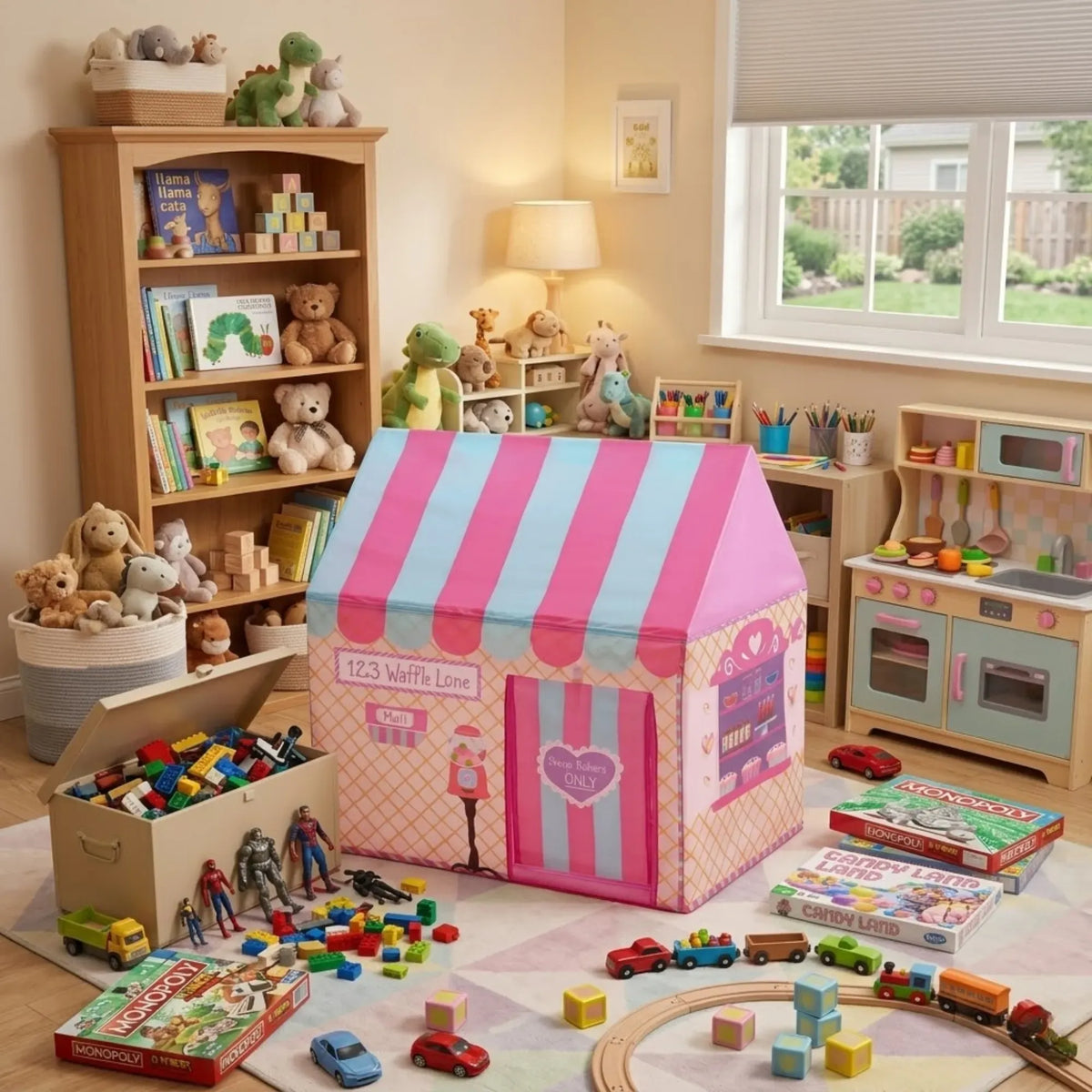 Pink kids' ice cream bakery play tent by Everything Baby, a fun outdoor pop-up playhouse for children.