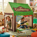 Green Carla Home Kids Clubhouse play tent for outdoor fun, featuring a cozy indoor space for children to play and explore.