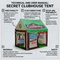 Green Carla Home Kids Clubhouse Play Tent by Everything Baby, outdoor play equipment for children with tunnel design.