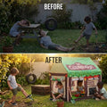 Green Carla Home Kids Clubhouse Play Tent for outdoor fun, featuring a cozy tent and tunnel for kids' imaginative play.