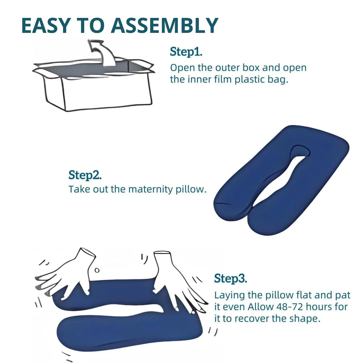 Grey U-shaped pregnancy pillow by Everything Baby offering full body support, ideal for nursing and maternity comfort.