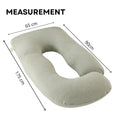 Green Carla Home U Shape pregnancy pillow with full body support made of polyester, ideal for nursing and pregnancy comfort.