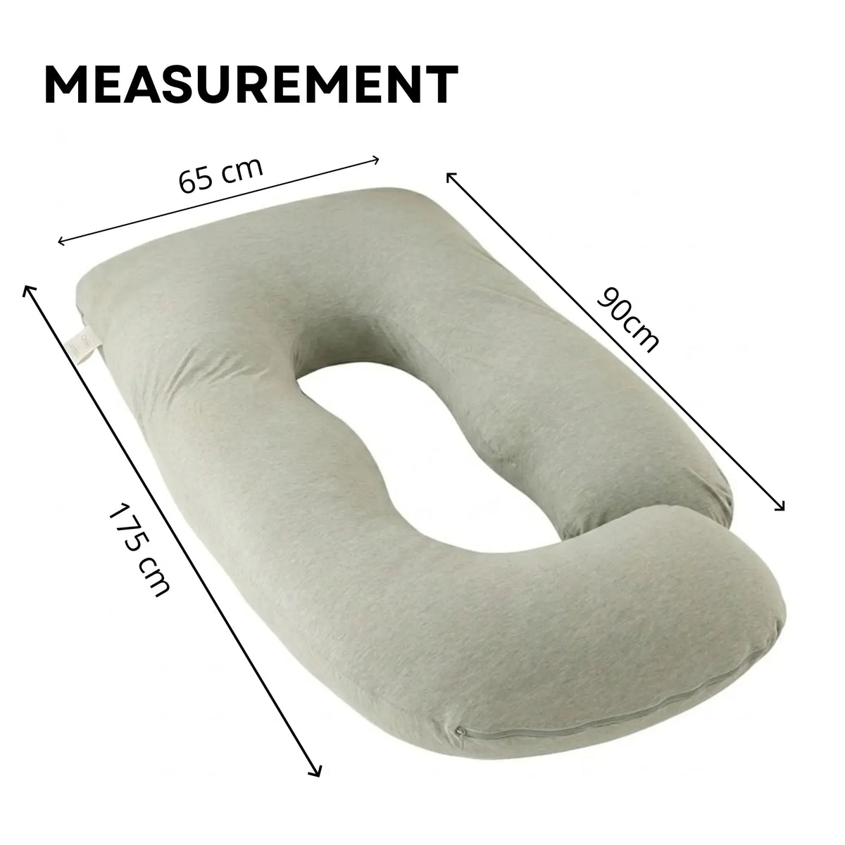 Green Carla Home U Shape pregnancy pillow with full body support made of polyester, ideal for nursing and pregnancy comfort.