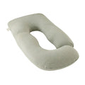 Green Carla Home U-shape pregnancy pillow made of polyester, full body support for nursing and pregnancy comfort.
